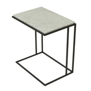 Elle Marble Occ Table - Blk/MattWhite