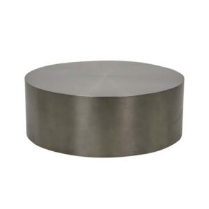 Elle Drum Round Coffee Table Gunmetal