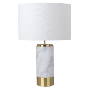 Paola Marble Table Lamp - White w White Shade
