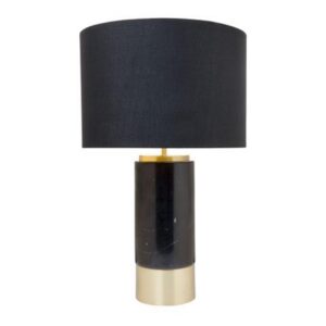 Paola Marble Table Lamp - Black w Black Shade