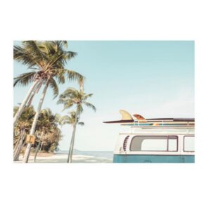 Gone Surfing Artwork Oak Frame