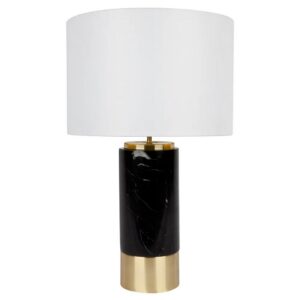 Paola Marble Table Lamp Black - White Shade