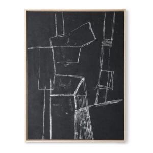 Framed Brutalism Painting Artwork Black