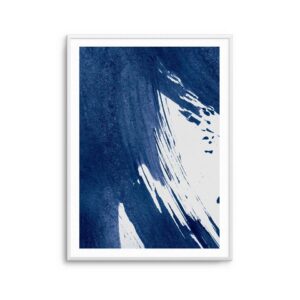 Bleue I Artwork White Frame