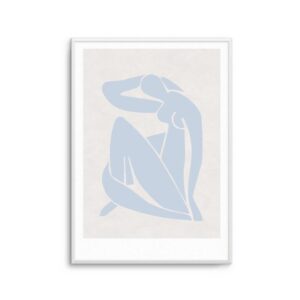Decoupes Femme Blue Artwork White Frame