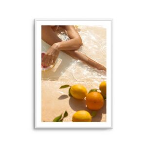 Pool Time II Artwork White Frame