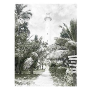 The Lighthouse Oak Box Frame Canvas Artwork