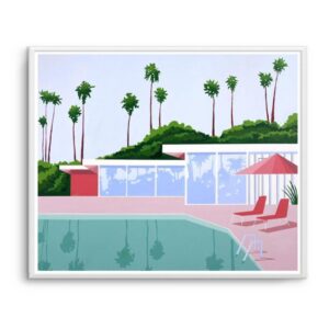 Palm Vista Artwork White Frame