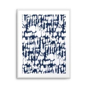 Inky Inverse Dark Blue Artwork White Frame