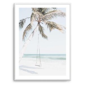 Palmy Swing Artwork White Frame