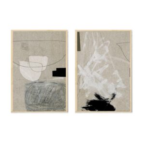 Lifestyle 1 & 2 Oak Box Frame Canvas Artwork (PAIR)