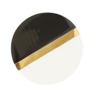 Kinsley Coaster Black/White/Gold
