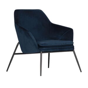 Detroit Accent Chair Navy Velvet & Black