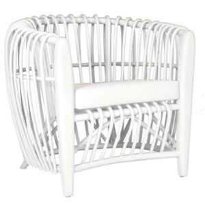 Cocoa Tub Accent Chair Mahogany & White Rattan