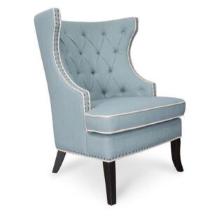 Francesca Accent Chair Button Wingback Light Blue