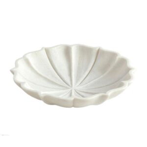 Lotus Marble Large Bowl White