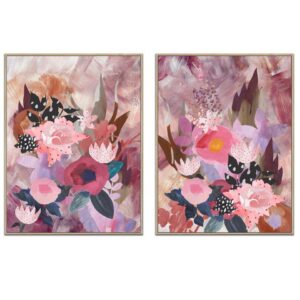 Naïve Garden Wild Canvas Artwork Pair Blush