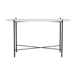 Elle Pipe Oval Console White Marble / Black