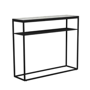 Elle Slim Console - Black / White Marble