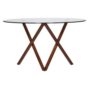 Cuba Dining Table Walnut/Glass