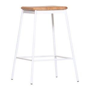 Midtown Low Barstool Natural/White