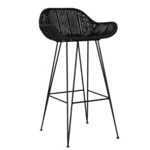 Angola Outdoor Tall Barstool Black Square