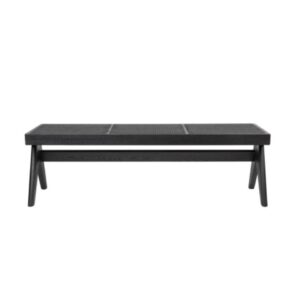Cuban Rattan Bench Black