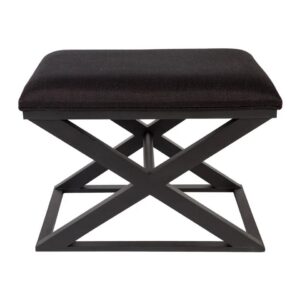 Spencer Timber Stool Black Linen