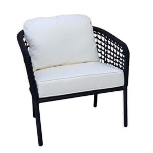 Sicily Outdoor Arm Chair Black / White