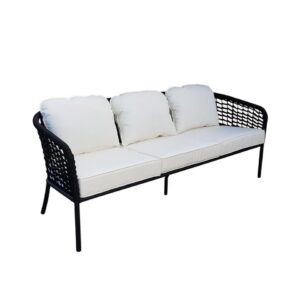 Sicily Outdoor 3 Seat Sofa Black & White