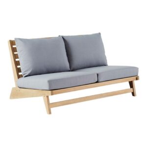 Haven Outdoor 2 Seater Sofa Grey & Natural