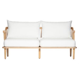 Barbados Outdoor Sofa 2 Seater Natural Timber & White