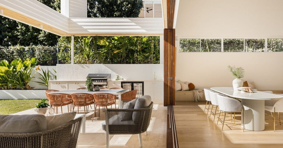 Airbnb and long-term rental furniture styling featuring modern interiors and outdoor living areas to increase bookings, guest appeal and rental income.