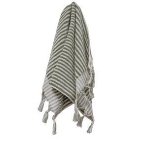 Ama Stripe Hand Towel Olive Ivory