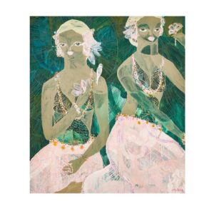 Henna Sisters White Frame Artwork