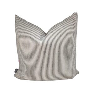 Cushion Charcoal Pinstrip linen