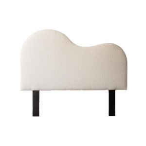 Boucle Ivory Curved Bedhead
