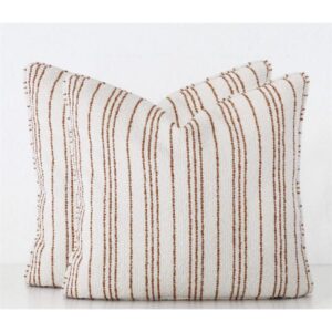 Campania Stripe Cushion Pair Burnt Caramel