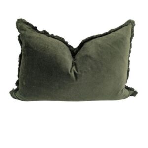 Lumbar Linen Cushion Forest Green
