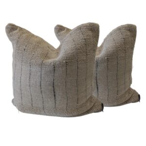 Pair Cushion Natural with Black stripes