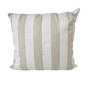 Outdoor Cushion White and natural stripe