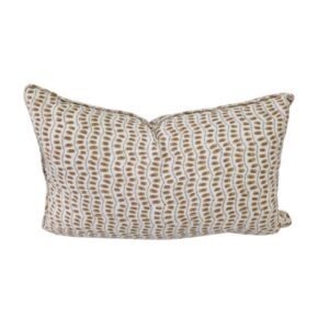 lumbar patterned Cushion White and tobacco