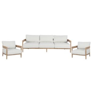 Ariel Outdoor Sofa Setting Textured White & Natural