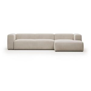 Latte 4 Seater Lounge with RHF Chaise Light Beige