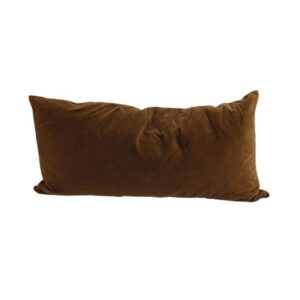 Large Lumbar Velvet Cushion Tobacco