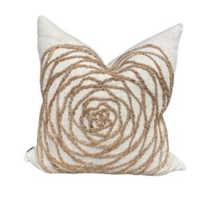 Natural Rose Embroidered Cushion