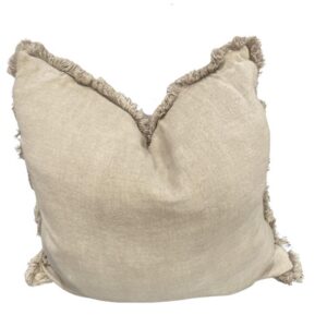 oatmeal fringed cushion