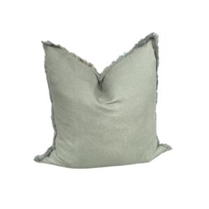 Sage Green Fringed Cushion
