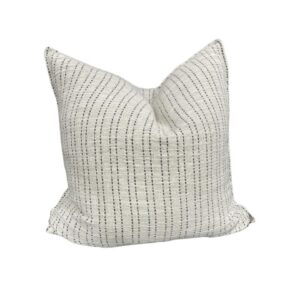 White Navy Striped Cushion