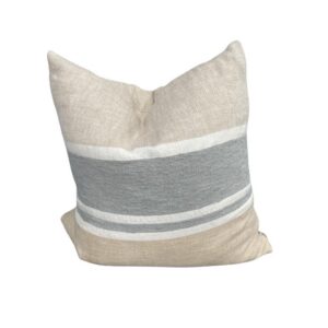 Beige Gray Striped Cushion